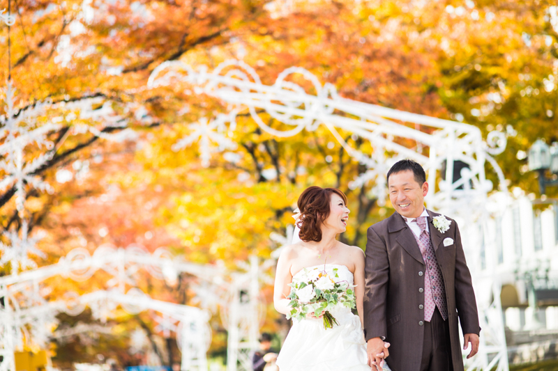 フォトウェディング　紅葉