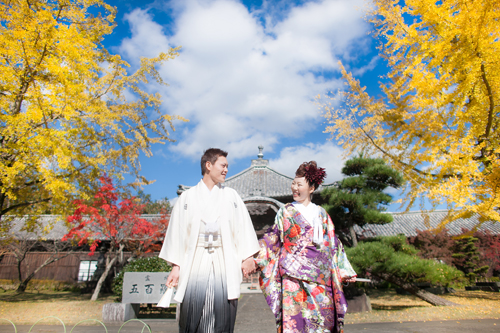 フォトウェディング　紅葉
