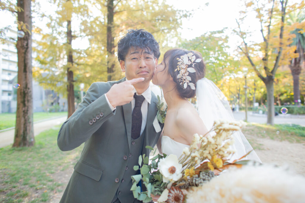 フォトウェディング　紅葉