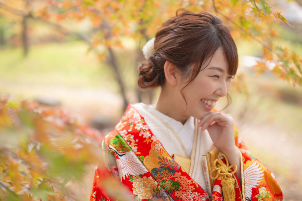 フォトウェディング　紅葉