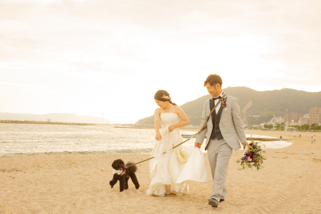 フォトウェディングロケーション撮影 ペットと