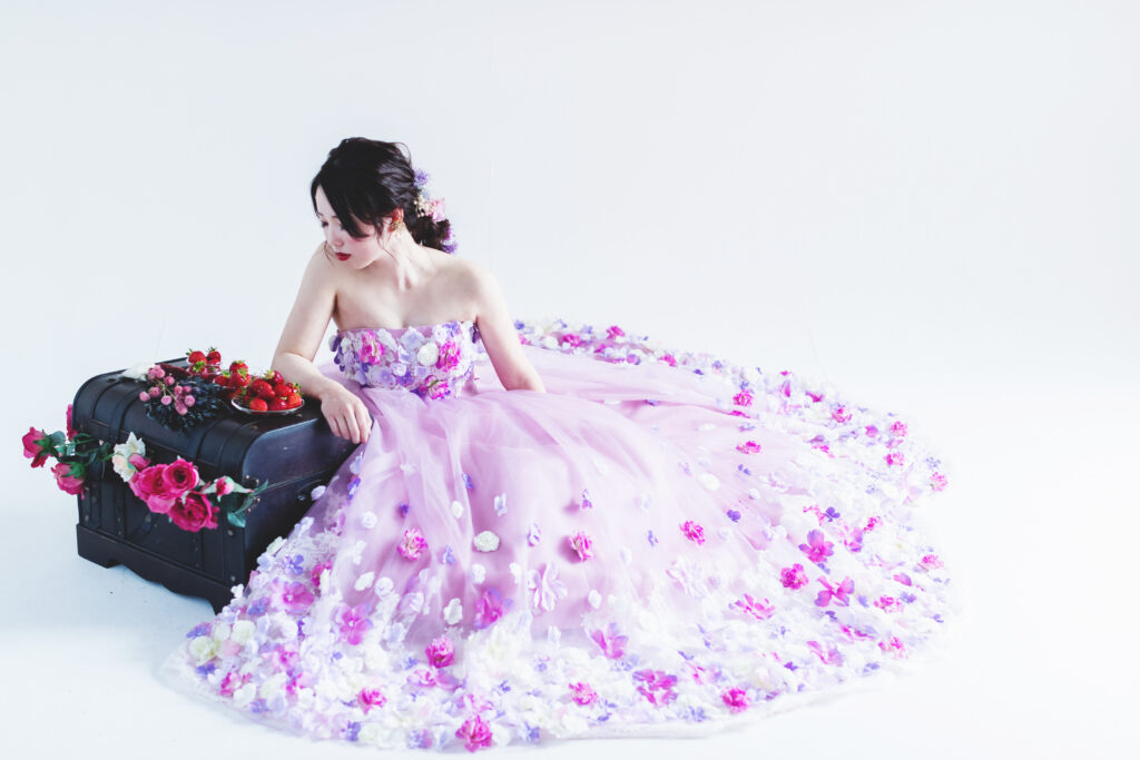 ウェディング撮影　カラードレス