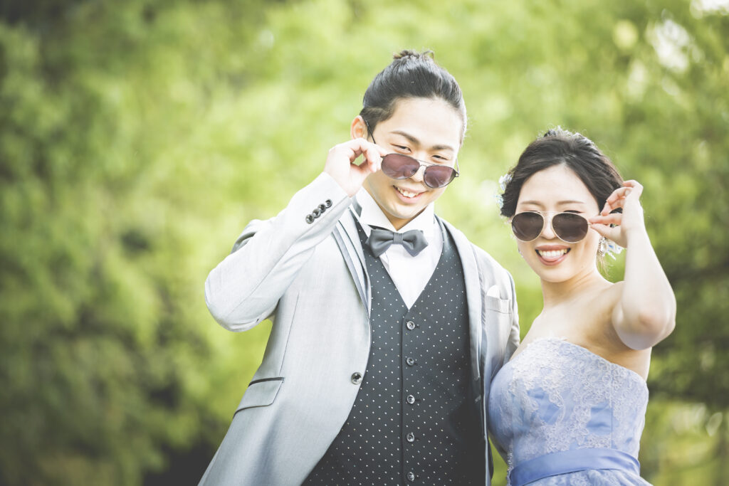 茨城県フォトウェディング撮影　洋装の新郎新婦