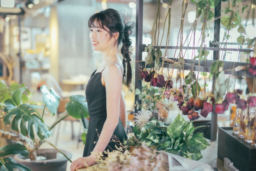 茨城県土浦市にある阿部写真館のスタジオ内でのフォトウエディング撮影