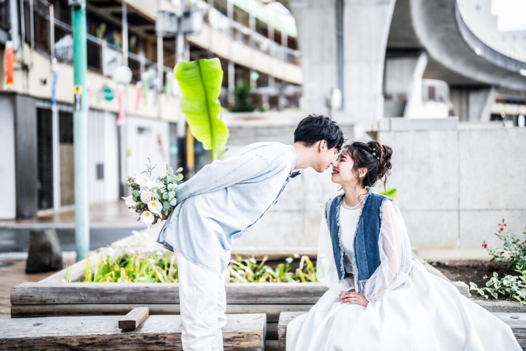 茨城県　フォトウェディング洋装　ロケーション撮影